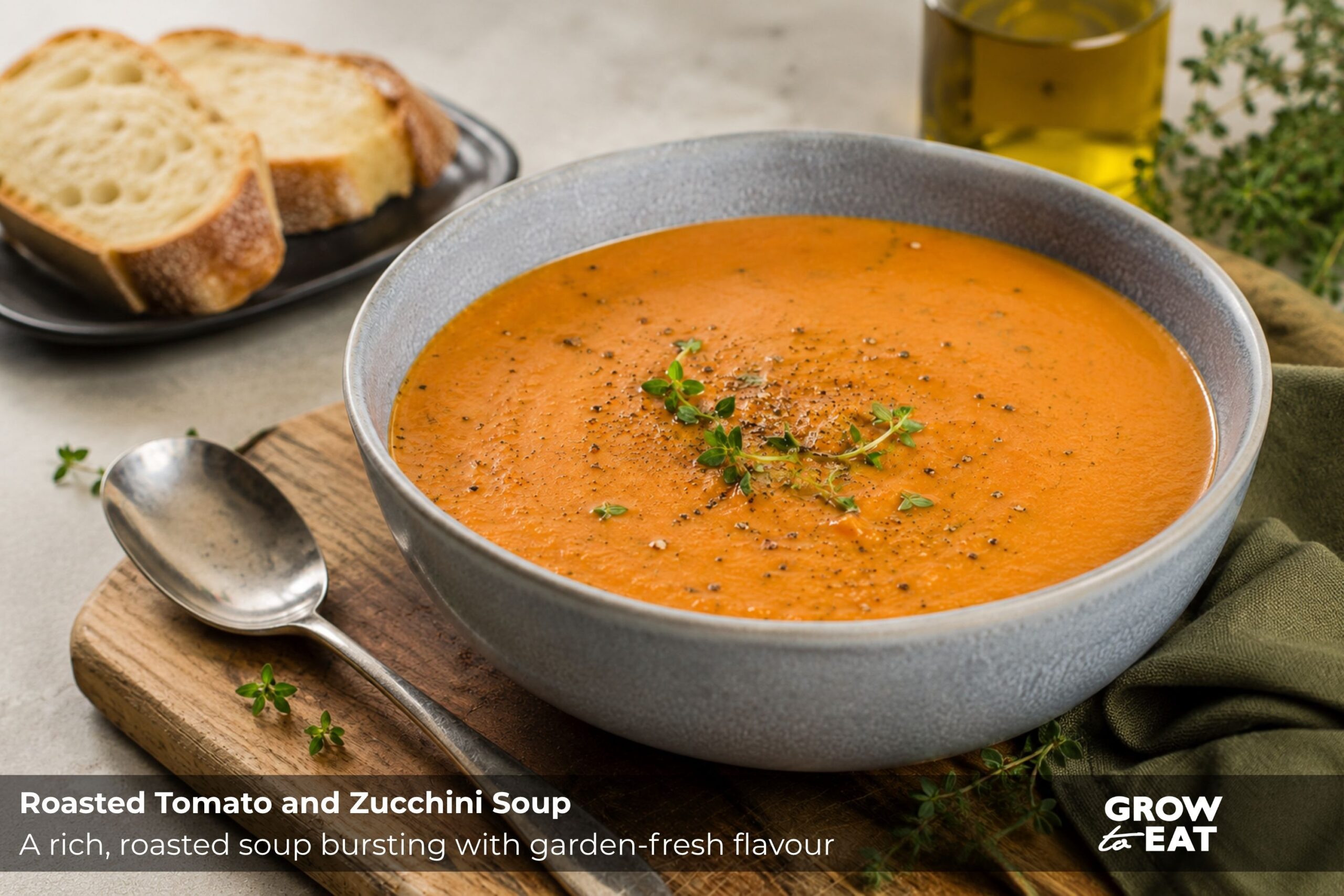 Roasted Tomato and Zucchini Soup