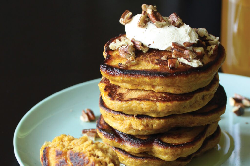 carrot crumpets or pancakes with pecan nuts